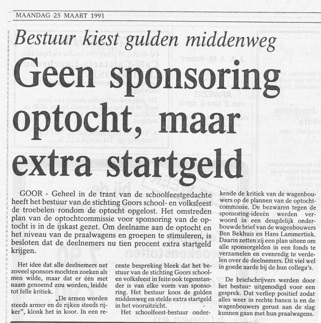 1991 • Organisatie bestuur