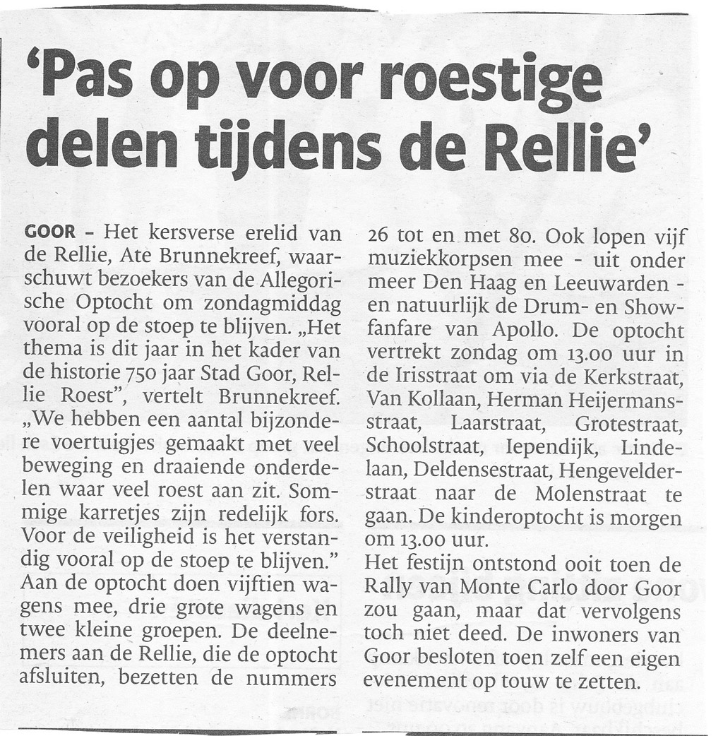 2013 • Rellie allegorische optocht